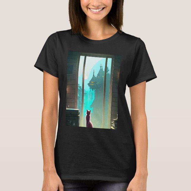 Lo fi hip hop chillhop chill beats aesthetics cat  T-Shirt (Vorderseite)