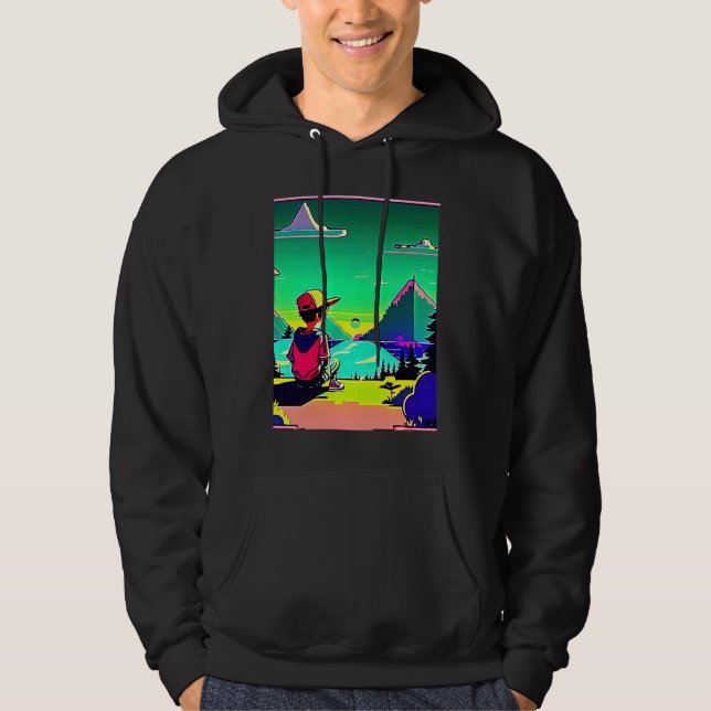 Lo fi hip hop chillhop chill beats lofi aesthetics hoodie (Vorderseite)