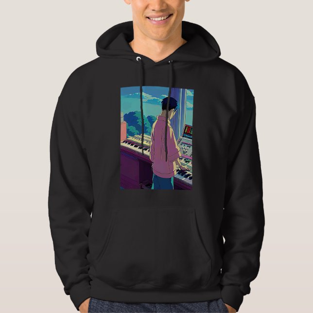 Lo fi hip hop chillhop chill beats lofi aesthetics hoodie (Vorderseite)