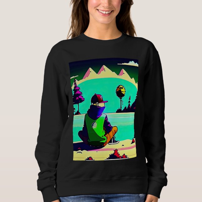 Lo fi hip hop chillhop chill beats lofi aesthetics sweatshirt (Vorderseite)