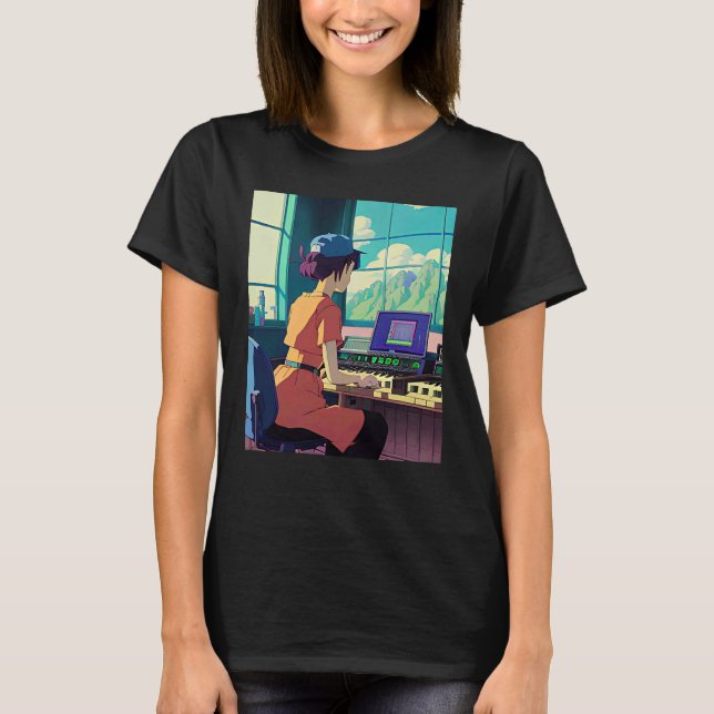 Lo fi hip hop chillhop chill beats lofi aesthetics T-Shirt (Vorderseite)