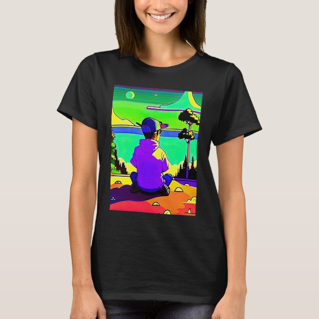 Lo fi hip hop chillhop chill beats lofi aesthetics T-Shirt (Vorderseite)