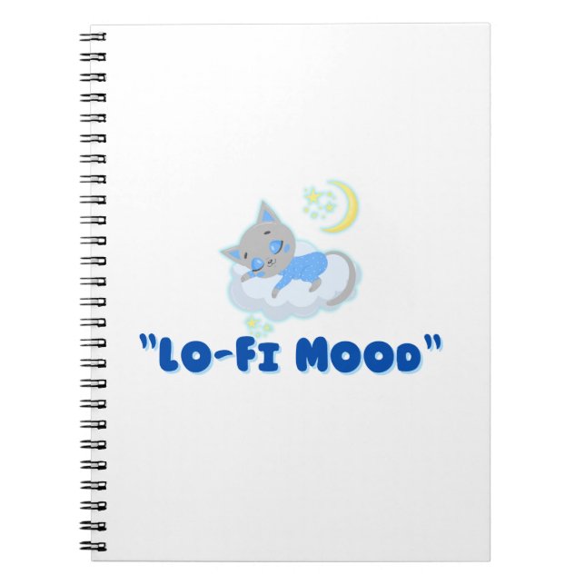 Lo-Fi Mood Cat Ästhetik Notizblock (Vorderseite)