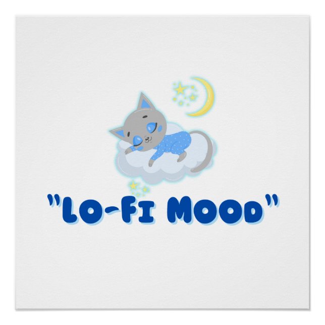 Lo-Fi Mood Cat Ästhetik Poster (Vorderseite)