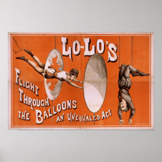 Lo-Lo's Flight Thru Ballons Act VAUDEVILLE Poster