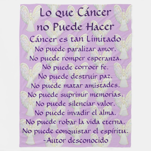 Lo que Cáncer no Puede Hacer Angel Chemo Blanket Fleecedecke (Vorderseite)