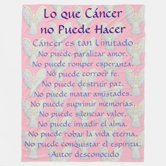 Lo que Cáncer no Puede Hacer Angel Chemo Blanket Fleecedecke (Vorderseite)