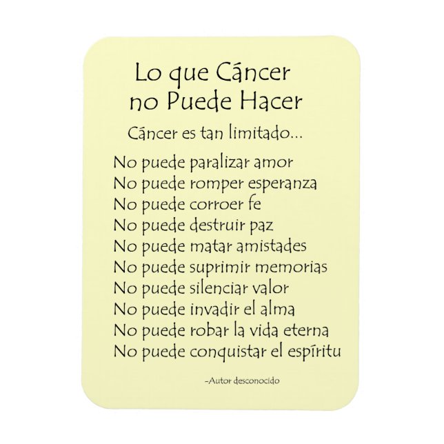 Lo Que Cáncer No Puede Hacer Magnet (Vertikal)
