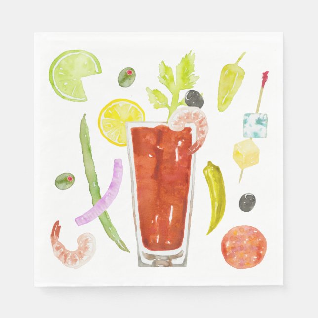 Loaded Bloody Mary Paper Napkins Serviette (Vorderseite)