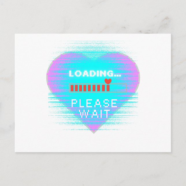 Loading Heart Retro Gamer Postkarte (Vorderseite)