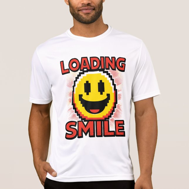 Loading Smile – Retro Pixel Art 8-Bit Smiley Face T-Shirt (Vorderseite)