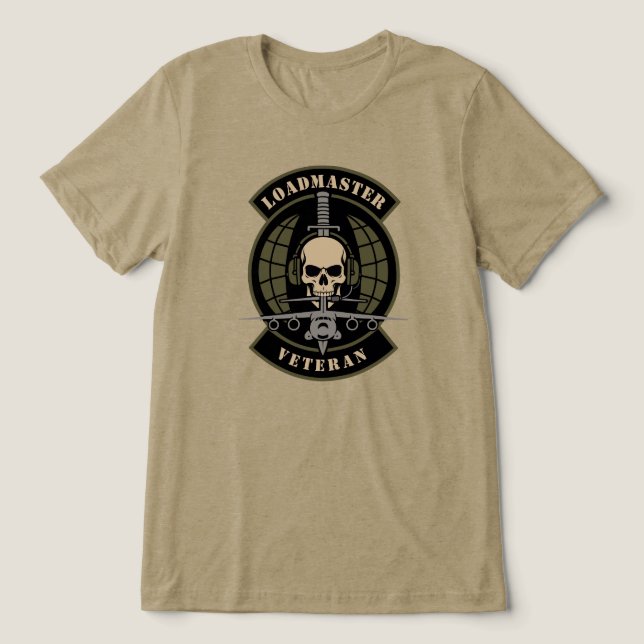 Loadmaster Veteran Airlift Operations Emblem Tri-Blend Shirt (Design Vorderseite)