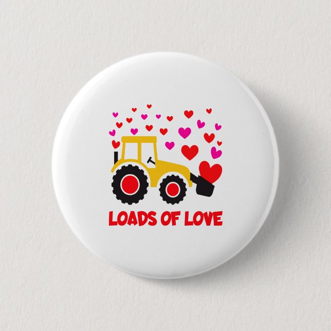 Loads Of Love Toddler Tractor Valentines Day For K Button (Vorderseite)