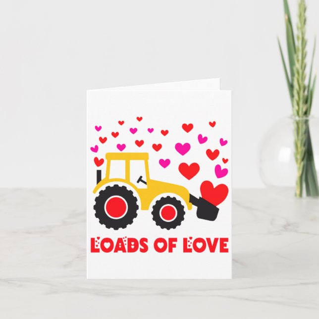 Loads Of Love Toddler Tractor Valentines Day For K Karte (Vorderseite)
