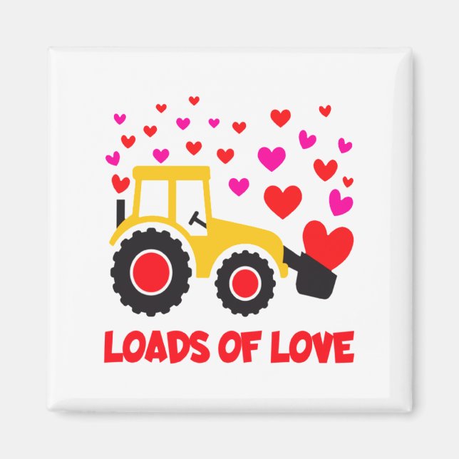 Loads Of Love Toddler Tractor Valentines Day For K Magnet (Vorne)