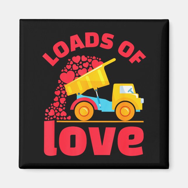 Loads Of Love Truck Hearts Valentines Day Kids Tod Magnet (Vorne)