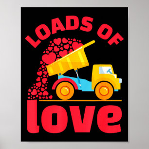 Loads Of Love Truck Hearts Valentinstag Kinder Tod Poster