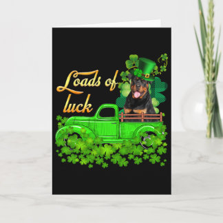 Loads Of Luck Truck Rottweiler St Patrick's Day  Karte