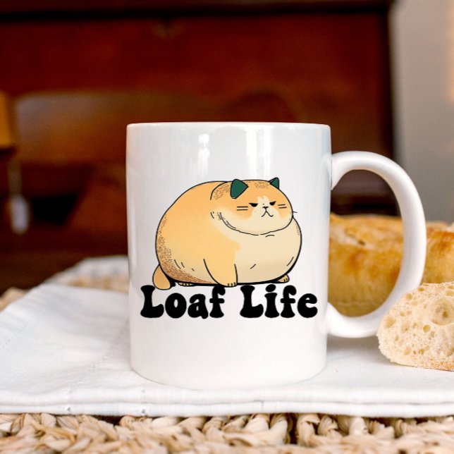 Loaf Life Funny Funny Fat Cat Mug Kaffeetasse (Von Creator hochgeladen)