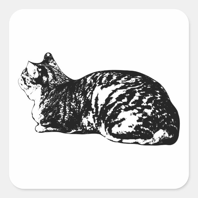 Loaf Life, Tabby Edition Quadratischer Aufkleber (Vorderseite)