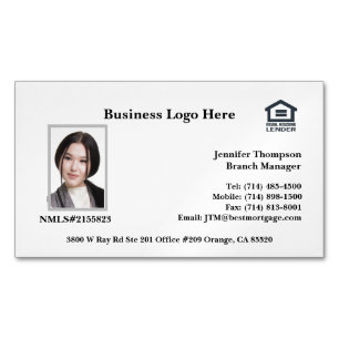 Loan Officer Business Card Magnetische Visitenkarte