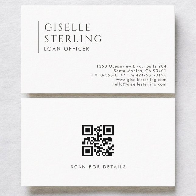 Loan Officer Modern Professional QR Code Visitenkarte (Von Creator hochgeladen)