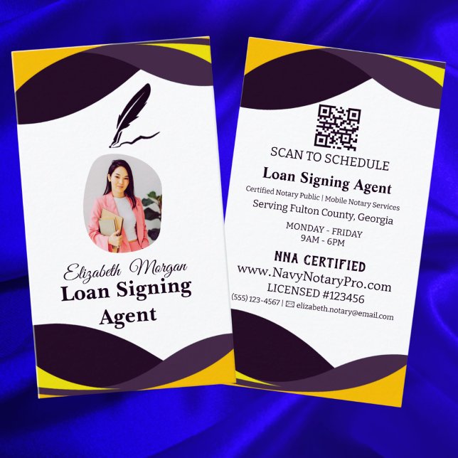 Loan Signing Agent Business Card with QR Code  Visitenkarte (Von Creator hochgeladen)