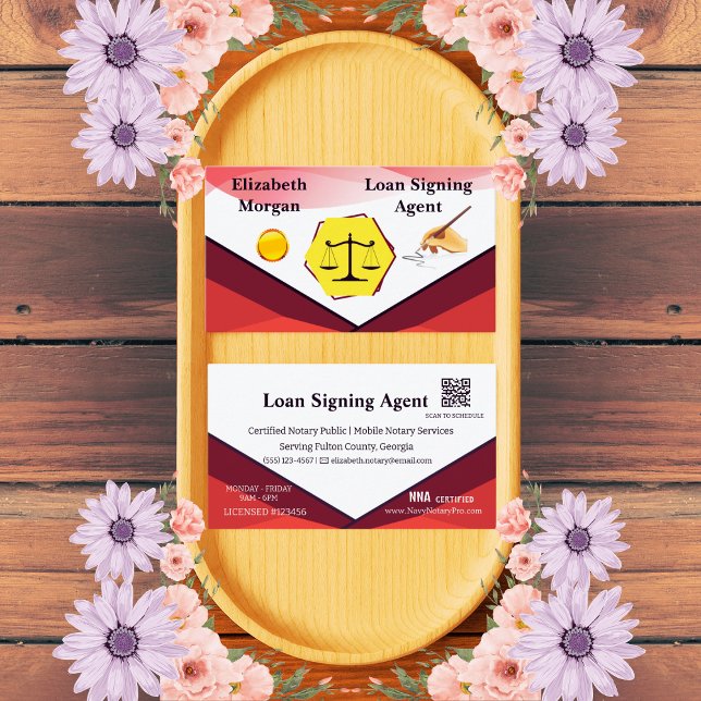 Loan Signing Agent Notary Card with QR Code  Visitenkarte (Von Creator hochgeladen)