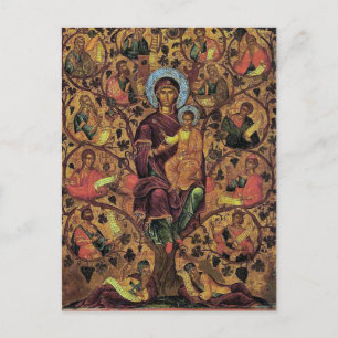 Lob des Theotokos-Orthodoxen Christlichen Ikons Postkarte