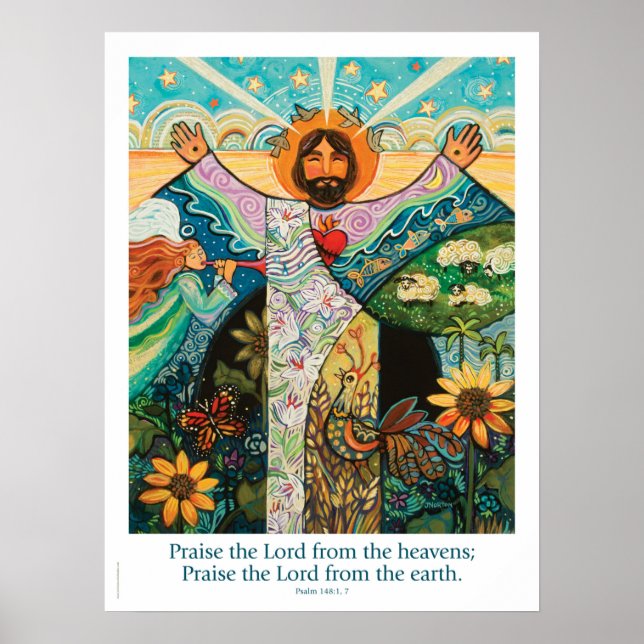 Lob für den Herrn, Psalm 148, 18x24" Poster (Vorne)
