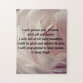 Lob für den Herrn Psalm 9:1-2 Bibelverse biblische Puzzle