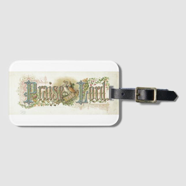 Lob für die Vintage Christliche Kunst Gepäckanhänger (Vorderseite (Horizontal))