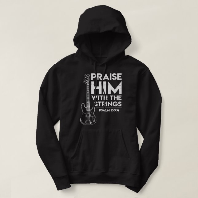 Lob ihm Christlich Worship Bass Gitarre Player Hoodie (Design vorne)