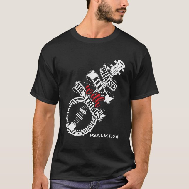 Lob ihn mit den Streichern - Banjo Player Bluegra T-Shirt (Vorderseite)