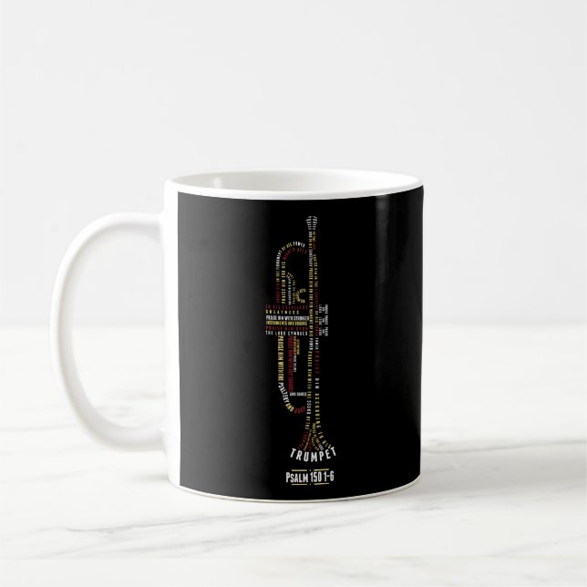 Lob ihn mit Streichungen Psalm 150 für Trumpet-Spi Kaffeetasse (Links)