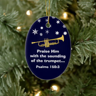 Lob ihn mit Trumpet biblischen zu Weihnachten Keramikornament