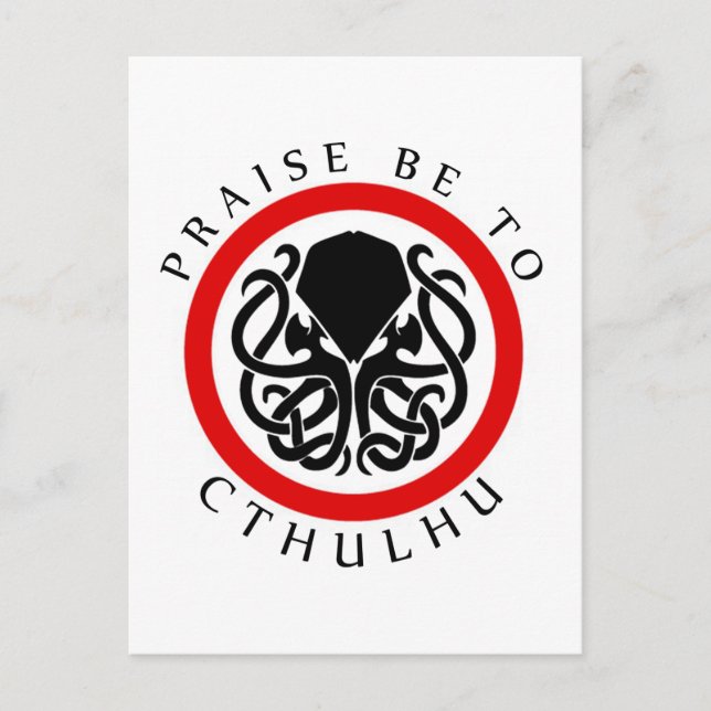Lob sei Cthulhu Postkarte (Vorderseite)