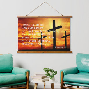 Lob sei Gott, dem Vater unseres Herrn Jesus Wandteppich Mit Holzrahmen