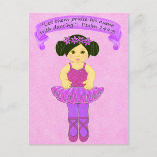 Lob seinen Namen mit Dancing 3~Scripture~Print Postkarte