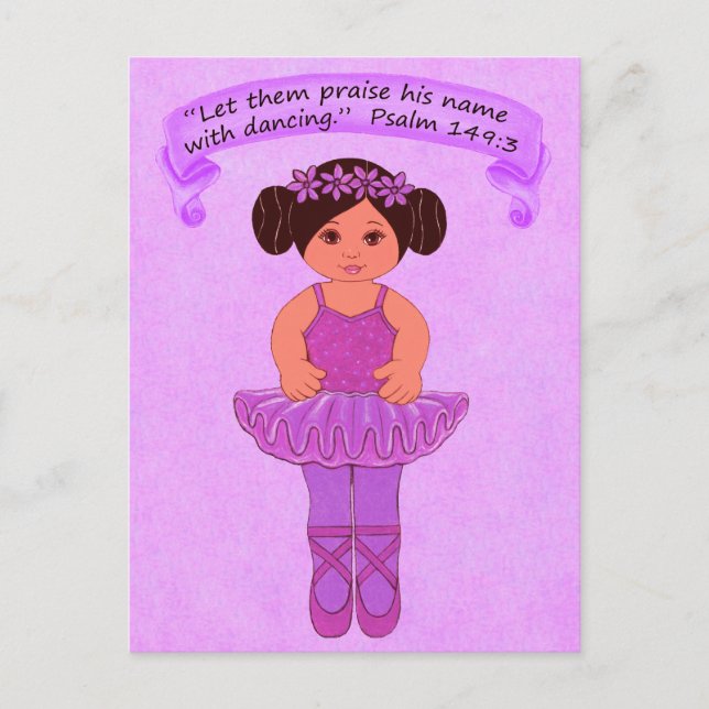 Lob seinen Namen mit Dancing 3~Scripture~Print Postkarte (Vorderseite)
