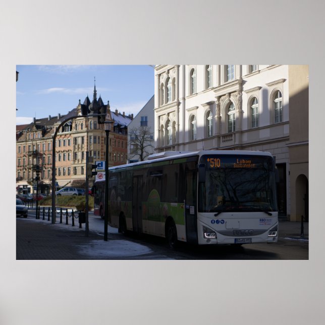 Löbau, Deutschland - Öffentlicher Bus in historisc Poster (Vorne)