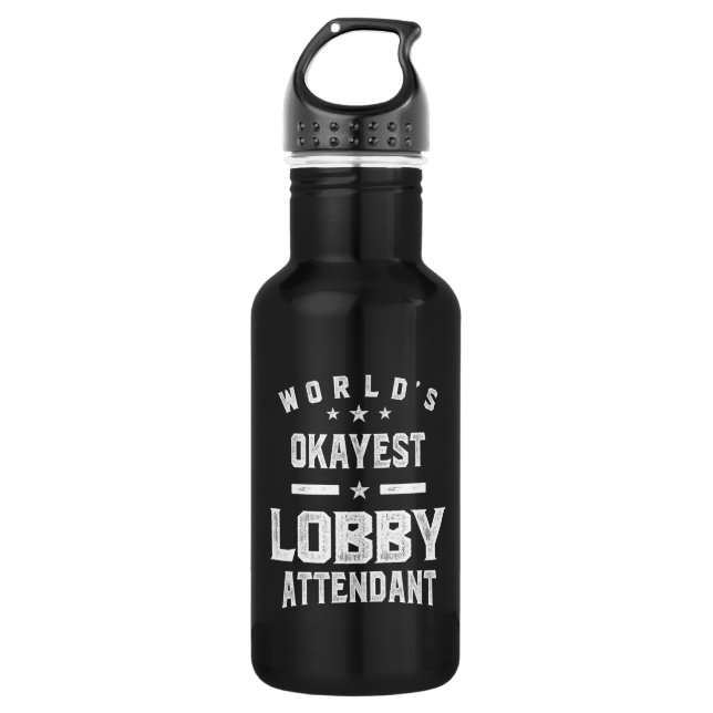 Lobby Attendant Job Title Gift Edelstahlflasche (Vorderseite)