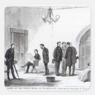 Lobby des Weißen Hauses in Washington Quadratischer Aufkleber