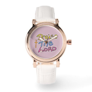 Lobe den HERRN Christliches Pink Armbanduhr