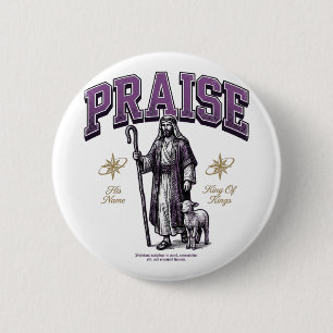 Lobe den König der Könige Vintage Gravur Shirt Button