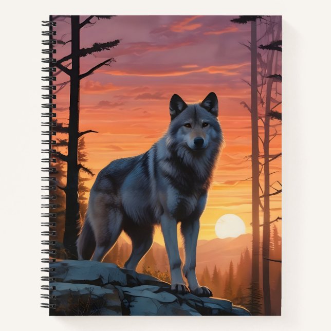 Lobo al Atardecer Notizbuch (Vorderseite)