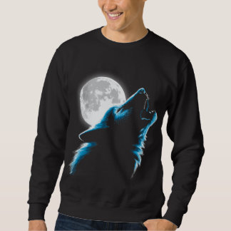 Lobo aullando a la luna sweatshirt