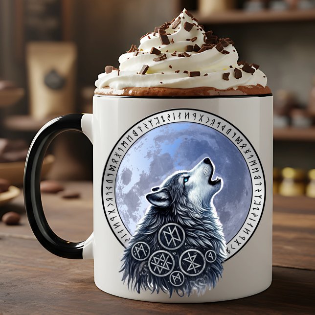 Lobo de Odín Tasse (Ya sea con Cacao o con Café, esta taza inspira poder vikingo y energía del Lobo a la luna llena)
