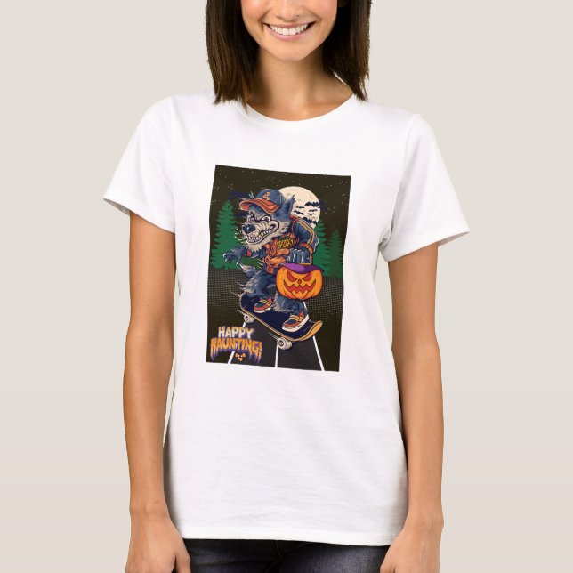 LOBO EN HALLOWEEN T-Shirt (Vorderseite)