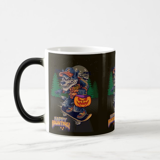LOBO EN HALLOWEEN Zwei-Tone-KAFFEE-TASSE Verwandlungstasse (Links)